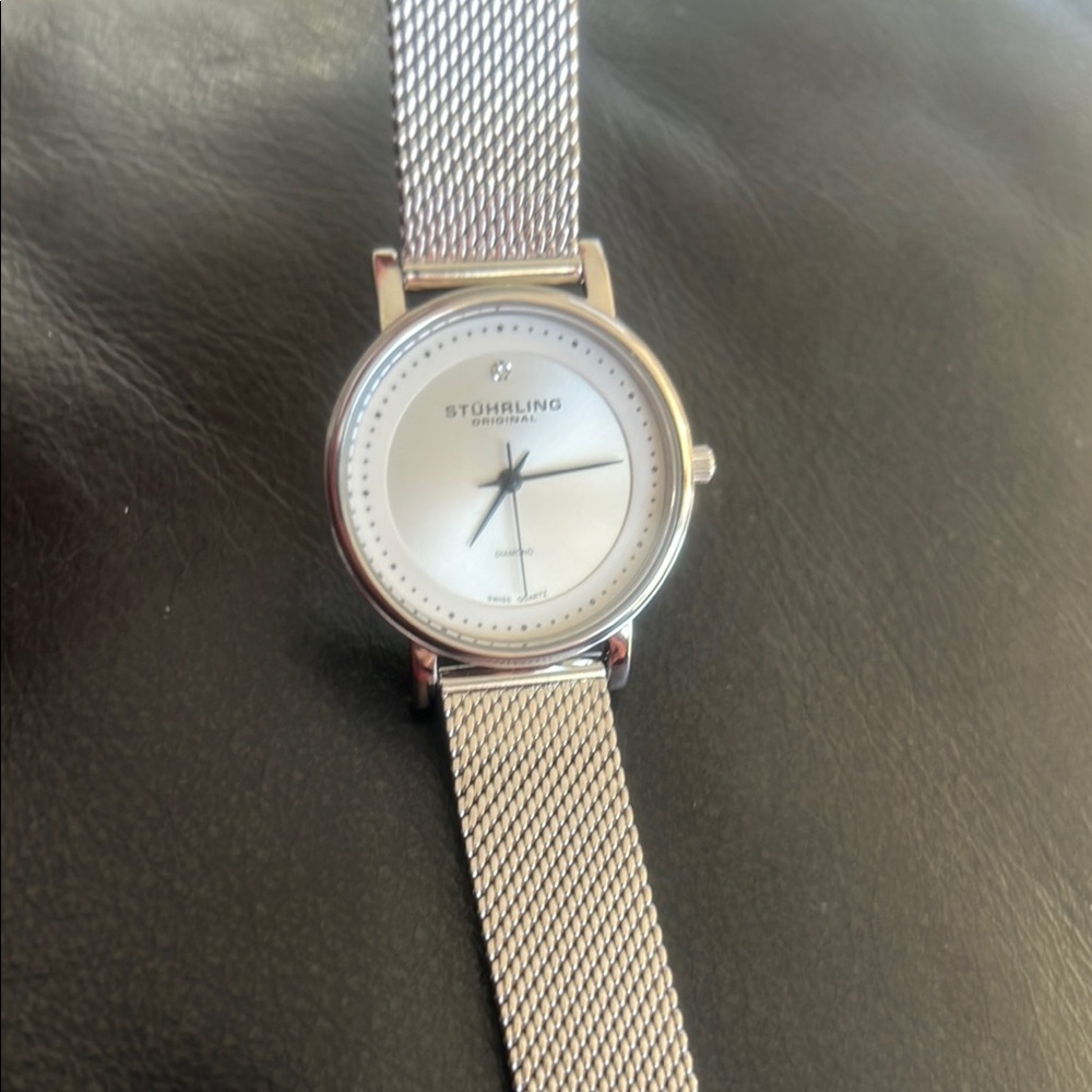 Stührling Silver Mesh Watch
